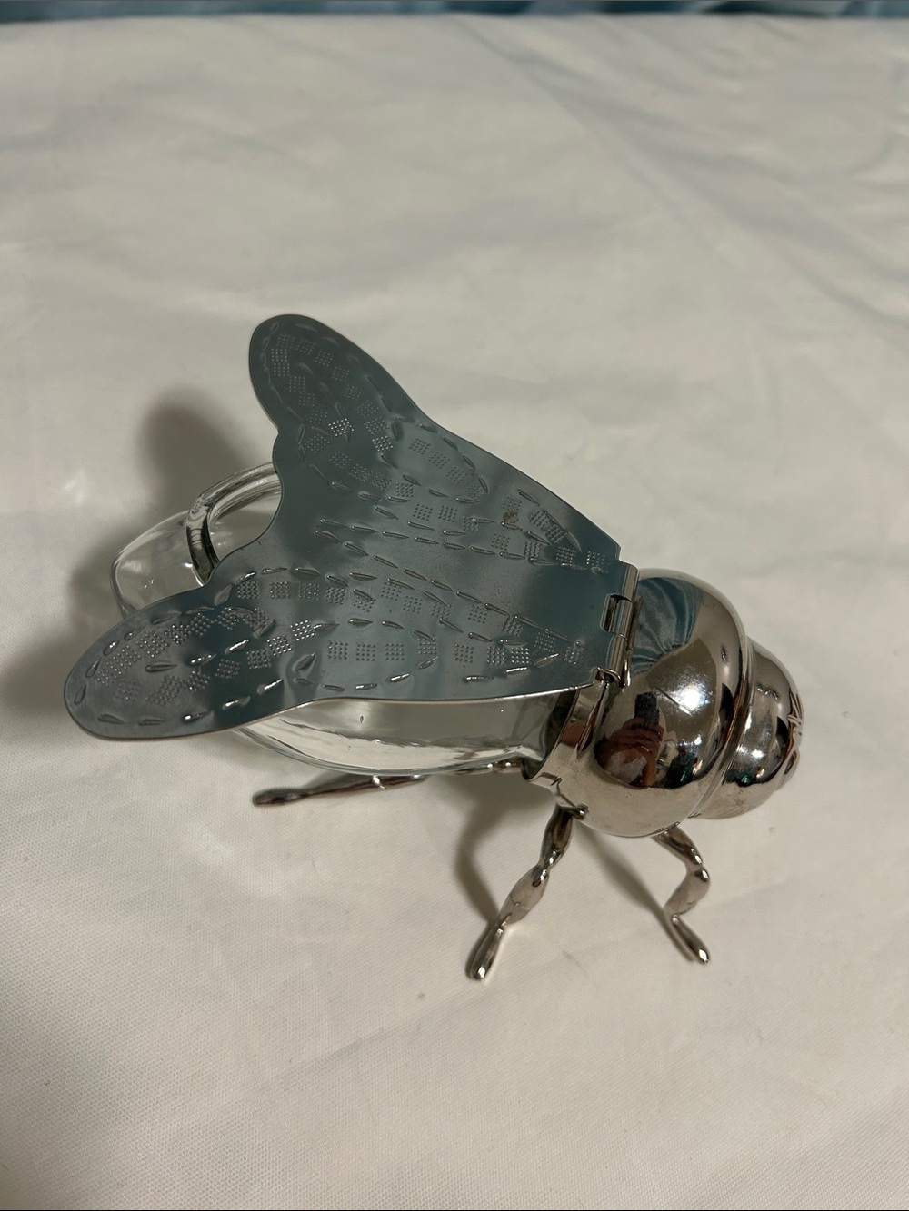 Silver Bee Glass Honey Jar by Godinger Silver Art Co.